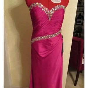 NWT Hot pink/ fuchsia strapless long dress